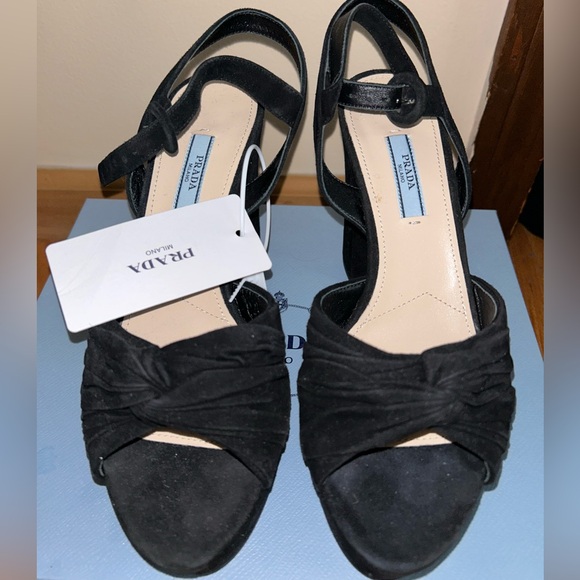 Black Prada suede platform pumps - Picture 1 of 5